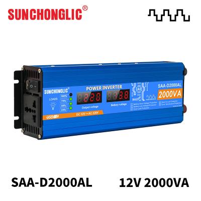 China 2000W Display Inverter Modified Sine Wave Inverter DC 5V 1A USB 12v 220v  for sale