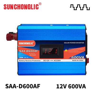 China 600va 600w Modified Square Wave Inverter Sine Wave 12v 220v Dc Maintenance Free for sale