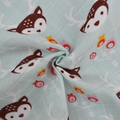 China Lanking Shrink-Resistant Tex No Moq Custom Digital Printing Baby Muslin Wraps Cotton Fabric CT119 for sale