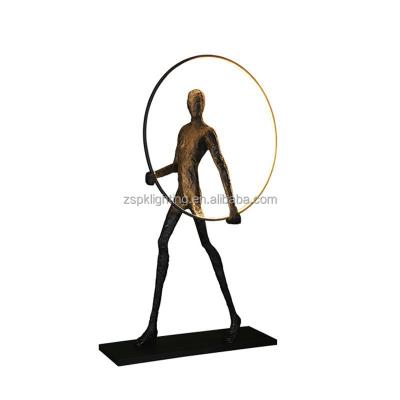 China Minimalist Hotel Hall Body Sculpture Floor Lamp Window Living Room LED Floor Lamp for sale