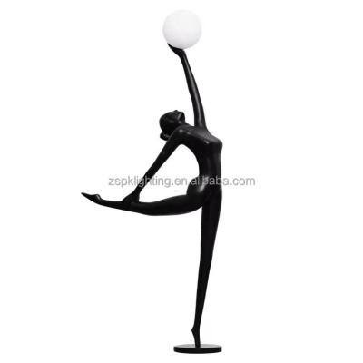 China Minimalist Hotel Hall Body Sculpture Floor Lamp Window Living Room LED Floor Lamp for sale