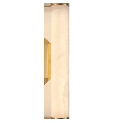 China Modern villa living room lobby hotel natural marble brass wall lamp led wall lamp for sale