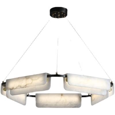 China Mid century living hanging line Nordic light luxury bedroom light bar roomndant lamp dining room all copper marble pendant light for sale