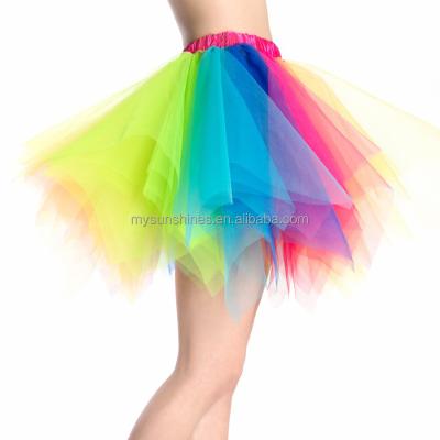 China Latest Plus Size Skirt Design Pictures Wholesale Rainbow Adults Tutu Skirts for sale