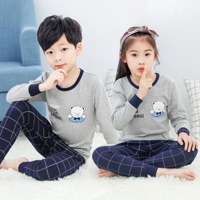 China New Style Spring Children Pajamas Cotton Boy Girl Sleepwear Bear Children Cartoon Breathable Pajamas for sale