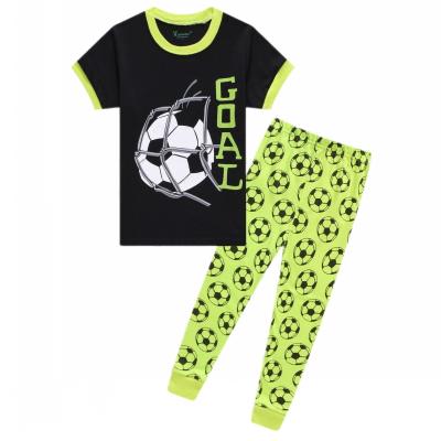 China QUICK DRY high quality boys short sleeve cotton kids pajamas sets soccer kids sleepwear for sale