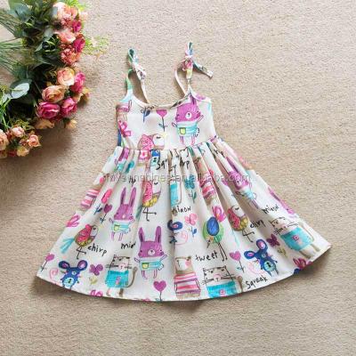 China Breathable 2-7Years Children Girl Clothes Princess Summer Cartoon Print Kids Dresses For Girls Designer Children Dress for sale