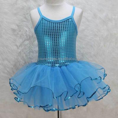 China Wholesale Professional Plus Size Children Kids Turquoise Ballet Tutu Dress Girls Tulle Princess Sequin Dance Dress for sale