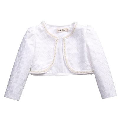 China Children's White Cape Princess Pearl Girl Jacket Baby Shawl QUICK DRY Coat To Wedding Birthday Dress for sale