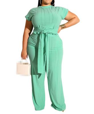 China Anti-pilling large summer wholesale XL 2XL 3XL 4XL 5XL women's casual wear plus size two-piece set equipment for sale