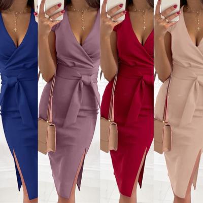 China Wholesale Anti-Static Pencil Dress Summer Casual Wear Female Dress Women Professional Career Skirt for sale