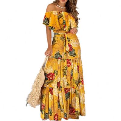 China Wholesale Anti-Static No Flower Long Maxi Vestidos Largos de MOQ 2021 Women's Floral Casual Outfits for sale