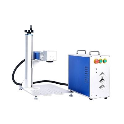 China 20W 30W 50W Portable Handheld Small Slit Laser Machine Automated Loading Fiber Optic Laser Marking Printing For Jewelry Gold Silver for sale