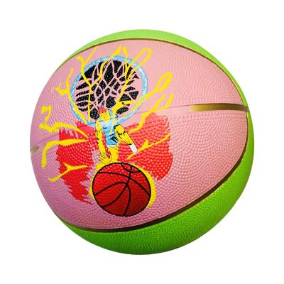 China Customized high quality retro promotion size 5 pattern indoor sports PVC basketball rubber ball for sale