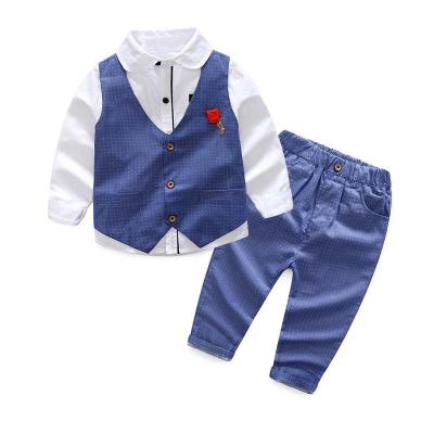 China Handsome and Fashionable Cotton Three Piece Sets Boys Vest Boy Suit Breathable Formal Pants Suits Gentleman's Dress for sale