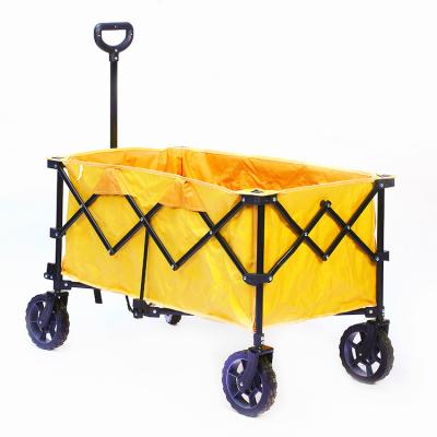 China Hot Selling Simple Folding Factory Price Easy To Carry Outdoor Metal Folding Picnic Cart Wagon For Camping Picnic for sale