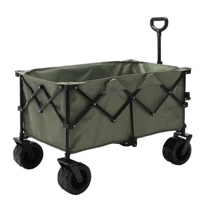 China Single Folding Portable Camper Folding Car Trolley Waterproof Four-wheel Shopping Fishing Multifunctional Folding Car for sale