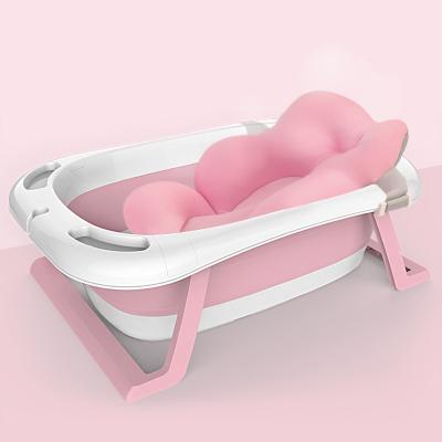 China 2021 Amazon Eco-freindly Hot Sale Folding Kids Bathtub Portable Baby Bathtub with Thermometer for Newborn for sale