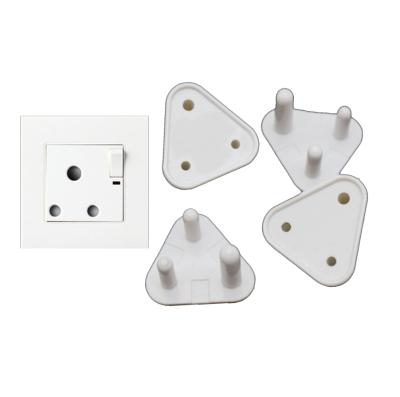 China White 3 Pin Electric Plug Covers Safety Socket Cover Baby South Africa Outlets Safety Plug In Protected Covers for sale