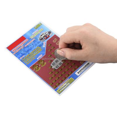 China Custom Variable Scratch Tickets Full Color Digital Printing Lottery Scratch Card Lucky Lottery Tickets Scratch Cards for sale