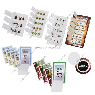 China Different Code Multi-aspect Design Printing Lottery Tickets Playing Cards Custom Pull Tab Lottery Tickets for sale