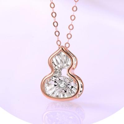 China Creative Vintage Jewelry 2 Points Of Smart Squash 18k Diamond Necklace With Light Version Logo for sale