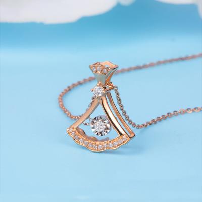 China Vintage Fashion Gift Tiny Skirt Necklace Clavicle Pendant Chain 18k Diamond Necklace for sale