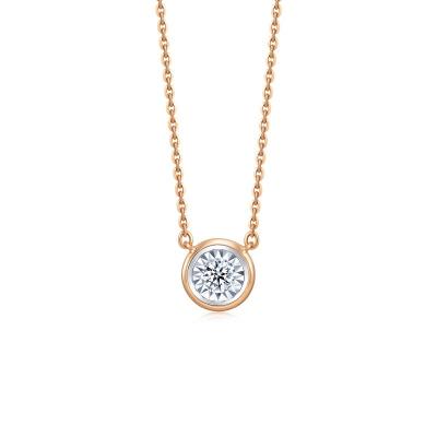 China Wholesale Vintage Fashion Design 3 Points Bubble Mini Pendant Necklace 18K Gold Diamond Chain Pendant For Girls for sale