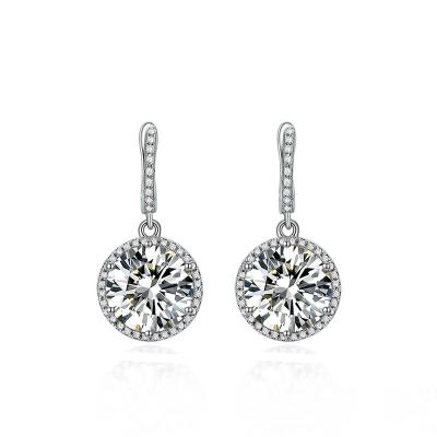 China New Classic Simple Design 925 Punk Silver Inlaid Gold Plated Diamond Stud Earrings High Carbon for sale