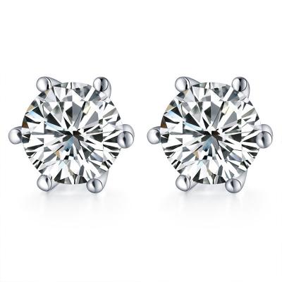 China Punk Luxury Gold Plated Trendy Jewelry 925 Sterling Silver High Carbon Diamond Stud Earrings for sale