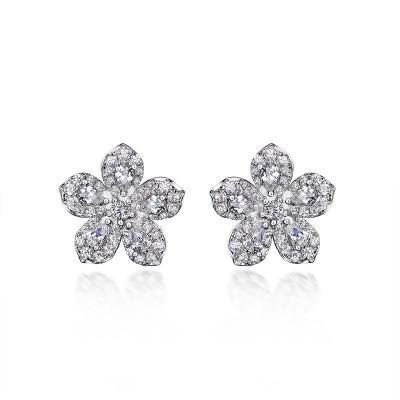 China New Design 925 Classic High Quality Punk Silver Plated Gold Plated Zircon Stud Earrings for sale