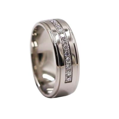 China Vintage Round Real Diamond Men's Jewelry 14K White Gold Wedding Ring FR2325 for sale