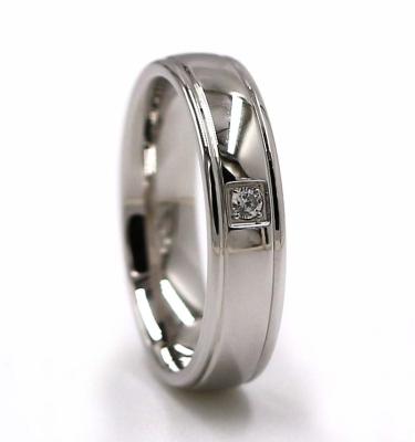 China SR0028 Fashionable Value 925 Sterling Silver Wedding Band CZ Square Setting for sale