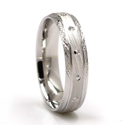 China SR0015 Cute Customs Value 925 Sterling Silver Wedding Ring Edges Unique Wedding Band for sale