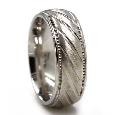 China SR00197 CNC jewelry machine FASHION wedding ring wedding bands 925 silver wedding rings with millgrain for sale