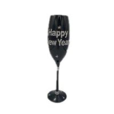 China Creative Home Appliance 79871 Black Champagne Glass With Diamond Inlaid Glass for sale