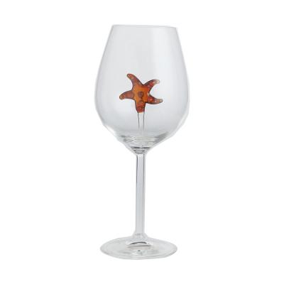 China Viable Factory Custom High Quality Inlaid Dolphin Goblet Wine Glass for sale