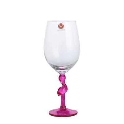 China Sustainable Custom Mauve Flamingo Glass With Large Capacity for sale