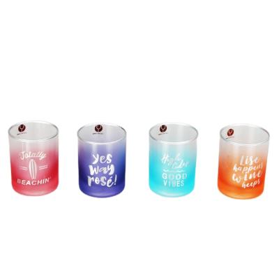 China Viable Colorful Gift 4pcs/set Tumbler Glass Cup Drinking Glass Set for sale