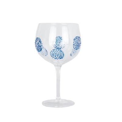 China Home Appliance Hot Selling Hand Painted Gin Goblets Clear Stem Wine Glass for sale