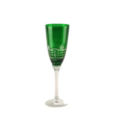 China Sustainable Handmade Green Glass Wine Champagne Glass Water Glass for sale