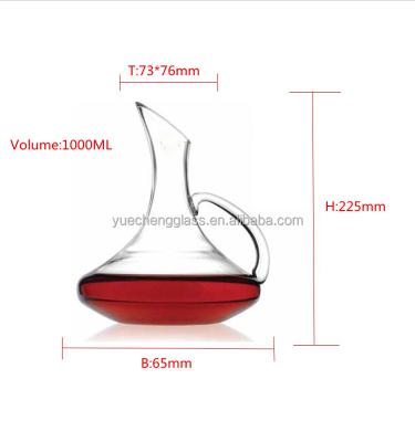 China Sustainable Handmade Transparent Whiskey Wine Decanter Set With Color Box Packing for sale