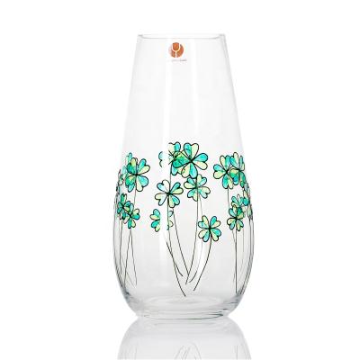 China Cheap Clear Elegant Customized Glass Vase Shabby Chic Wholesale Housewares For Decoration for sale