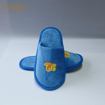 China Kid Disposable Hotel Slippers / Cotton Spa Slippers With Dot Cloth Sole for sale