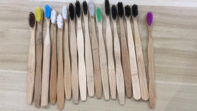 China Adult Size Natural Bamboo Toothbrush Eco Friendly Material Customize Logo for sale