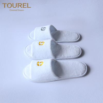 China Open Toe Hotel Slippers White 100 pairs Customized Logo Hot Sale in Amazon UK for sale