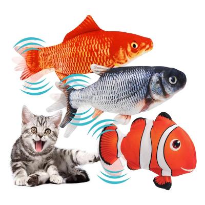 China Stocked Realistic Simulation Cat Fish Toy Soft Electric Cat Toy Fish Plush Pet Toy for sale