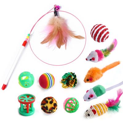 China Cat Toys Wire Feather Smart Pet Toy Set Various Interactive Training Eco-friendly New for sale