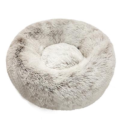 China Keep Warm Various Colors Fabric Material Keep Warm Indoor Cat Round Fluffy Dog Bed Dog Beds for sale