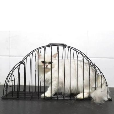 China Breathable Pet Cat Cleaning Grooming Products Stainless Cat Small Dog Portable Steel Cage for sale